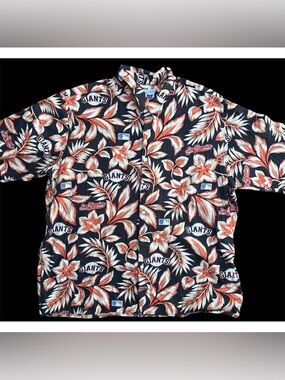 Reyn Spooner MLB San Francisco Giants Hawaiian Polo Button Down Sz XXL